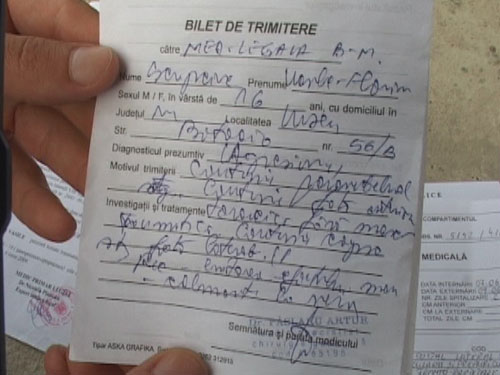 Foto certificat medico-legal (c) eMaramures.ro